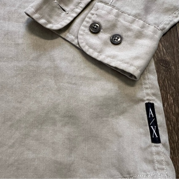Armani Exchange AX Men’s Derey Philippe Light Gray Button Up Collar Shirt L - Picture 11 of 16
